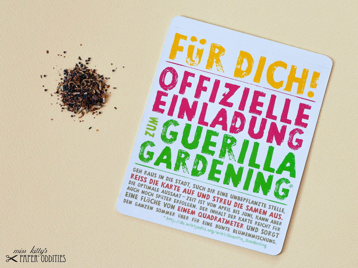 Postkarte »Guerilla Gardening« mit Blumensamenfüllung